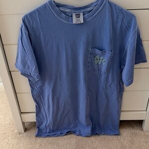 Comfort Colors Phi Mu Periwinkle Tee with Pocket